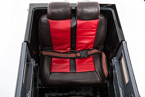 Kinder-Elektroauto Mercedes G AMG, schwarz lackiert, original lizenziert, batteriegetrieben, zwei Motoren, 12 V Akku, Fernbedienung, Weiche EVA Räder