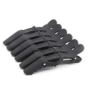 ELRINZA Hair Section Clips, Duck teeth, Ergonomic Non-slip Design, Large Size professional Crocodile Hair Clip 6 psc
