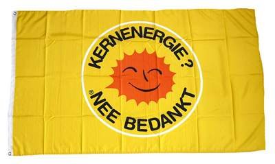 Preisvergleich Produktbild Fahne / Flagge Kernenergie - Nee Bedankt 90 x 150 cm