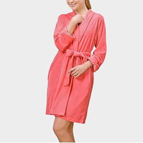 HXQ Women's Bathrobe Nightgown Home Bathrobe Hotel Spa Robe Pajamas , watermelon red