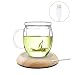Produktbild USB Erwärmung Untersetzer Set Halter Konstante Wärme Tasse, DUBENS USB Tassenwärmer mit Stromversorgung über USB, Kaffee, Tee (Holz)