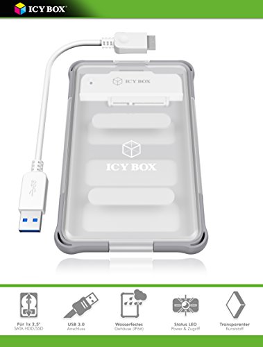 Icy Box IB-275U3 Externes Gehäuse mit USB 3.0 für 2,5 Zoll HDD & SSD, wasserdicht, staubdicht, IP66-Schutzklasse, werkzeuglos, UASP, grau - 2