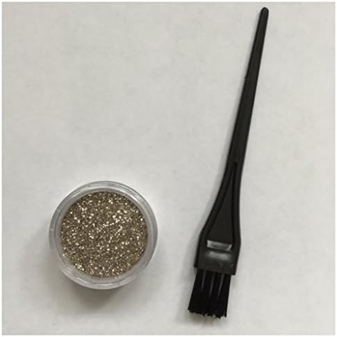 Glitter Hair Gel for Hair Roots Parting Beards Eyebrows Festival Makeup + Tint Brush (Champagne)