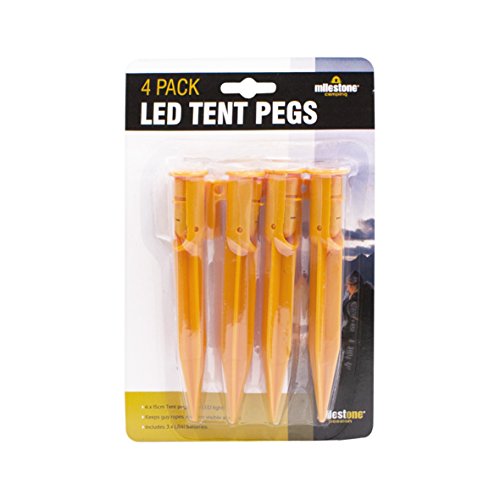 4 piquetas Led Milestone Camping - Naranja