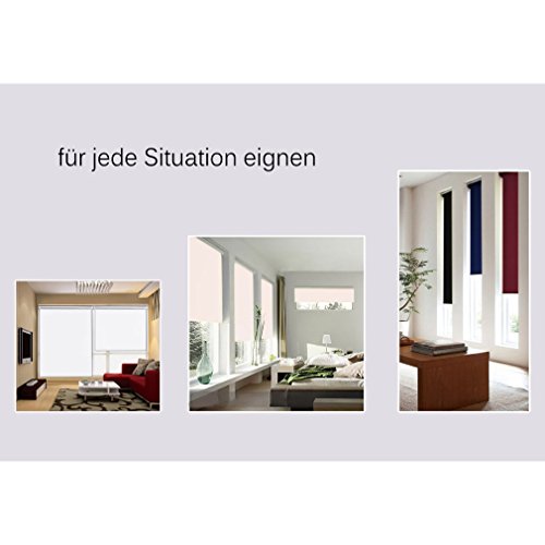 SHINY HOME® Moderne Verdunkelungrollo Jalousie Rollos (BxL, 120x230cm) Vorhang Silberbeschichtung Sonnenschutzrollo Verdunklung Klemmfix Kettenzug ohne Bohren (Schwarz) - 5