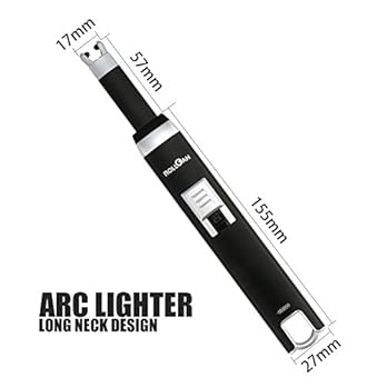 Rollgan Arc Usb Feuerzeug Lichtbogen Stabfeuerzeugusb Wiederaufladbare Lighter Ohne Gas Und Benzinflammenlos Winddichte Elektronische Feuerzeug Fr Grill Kche Herd Und Camping In Ausflge Schwarz