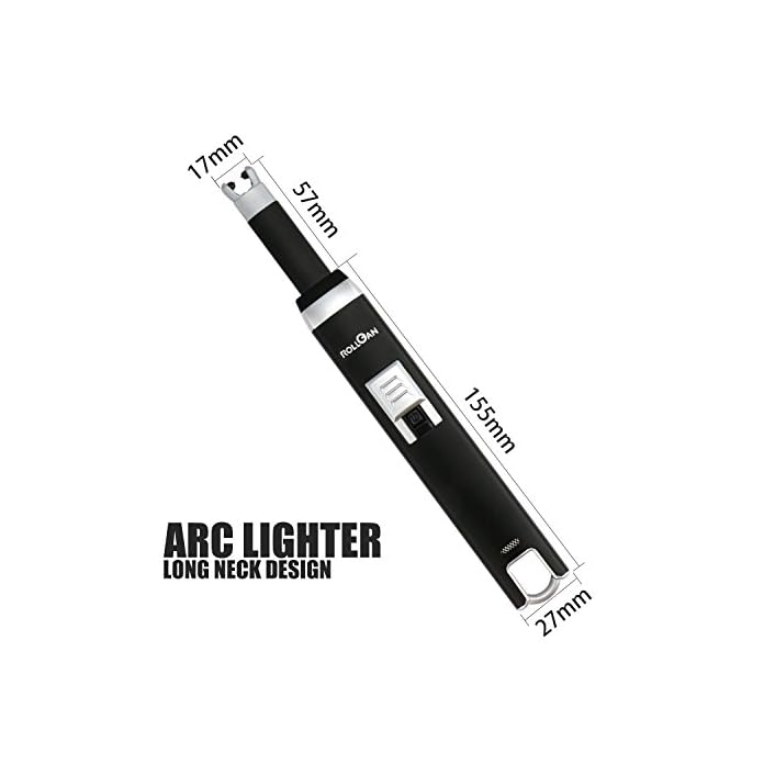 Rollgan Arc Usb Feuerzeug Lichtbogen Stabfeuerzeugusb Wiederaufladbare Lighter Ohne Gas Und Benzinflammenlos Winddichte Elektronische Feuerzeug Fr Grill Kche Herd Und Camping In Ausflge Schwarz