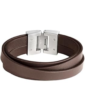 DOOSTI Armband Leder mit Edelstahlschließe Braun - mit Gratis Gravur