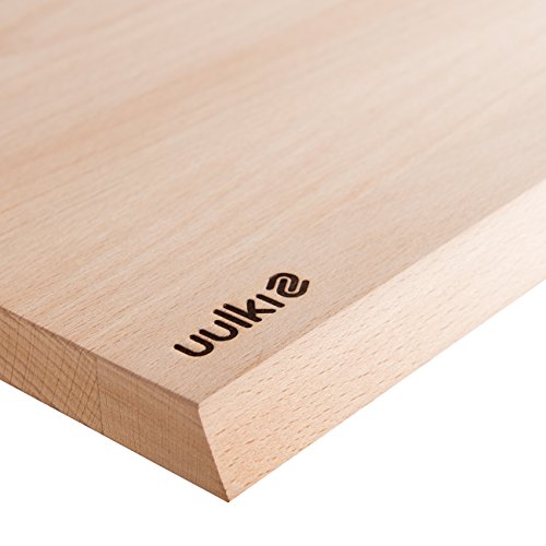Uulki Holzschneidebrett ‚Parallelogramm‘ Feine Qualität Handgefertigt & Holzwachs zum Behandeln – Schneidebrett mit Schrägen Kanten aus Europäischem Buchenholz kann beidseitig benutzt (38x25cm) - 6