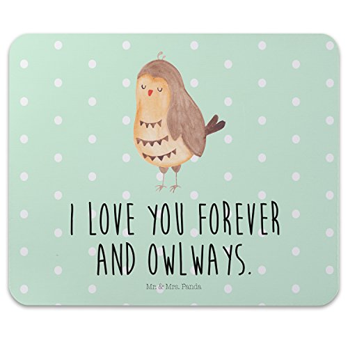 Mr. & Mrs. Panda Mauspad Druck Eule Zufrieden - 100% handmade in Norddeutschland - Eule, Eulen, Owl, Liebe, Partner, Freundin, Liebesbeweis, Hochzeitstag, I love you, love, allways, Wortspiel, Mouse Pad, Mousepad, Computer, PC, Männer, Mauspad, Maus, Geschenk, Druck, Schenken, Motiv, Arbeitszimmer, Arbeit, Büro Eule, Eulen, Owl, Liebe, Partner, Freundin, Liebesbeweis, Hochzeitstag, I love you, love, allways, Wortspiel,