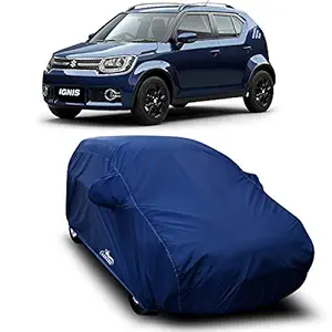 Blue Tree Quality Water Resistant Dust Proof Car Body Cover Compatible with Maruti Suzuki Ignis (Navy Blue with Mirror)