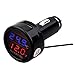 Price comparison product image sweetlife Digital Volt Temp Multimeter,2.1A 3-in-1 Car Charger Temperature Display USB Car Charger Thermometer Voltmeter -10~80 Temperature Tester Thermometer- SUV, 24V trucks and buses.