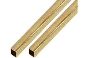 SKYPRO Messing-Vierkantrohr – 8 x 8 mm Wandstärke, 24,9 cm Länge) – massives Messing hohles Vierkantrohr für Heimwerker, Handwerk, strukturelle Unterstützung und dekorative Projekte, 2 Stück