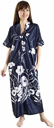 Flowing Dark Blue Kaftan With Long Front Zip - Sizes 8 - 36 (28)