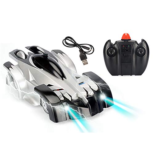 Preisvergleich Produktbild Mallalah Ferngesteuertes Auto, RC Auto, wiederaufladbares Fahrzeug mit Fernbedienung und Stunt Kletterwand Funktion, 360-Grad-Spins mit LED Leuchten, Tolles Geschenk für Kinder