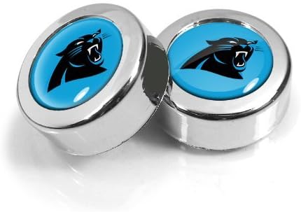 NFL Carolina Panthers License Plate, Frame Chrome Screw Covers