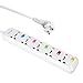 Produktbild Universal-Steckdosenleiste Mehrfachsteckdosen Mscien Steckdosenturm mit Überspannungsschutz Einzeln Schaltbar 2500W/10A 1.8 M 5 Fach