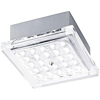 LED Lámpara de techo 24 focos plafón Piso lámpara Acero Rectangular (Manta Luz, Foco, Lámpara de salón, dormitorio, 7,5 cm, empotrable, LED Board 24 x 0,2 W, blanco cálido, eficiencia energética A +)