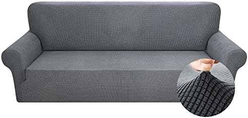 Jacquard Sofa Covers Polyester Spandex Thickened 3 Seater Stretch Slipcover Protector Armchair Slip Over Settee Couch Cover Grey