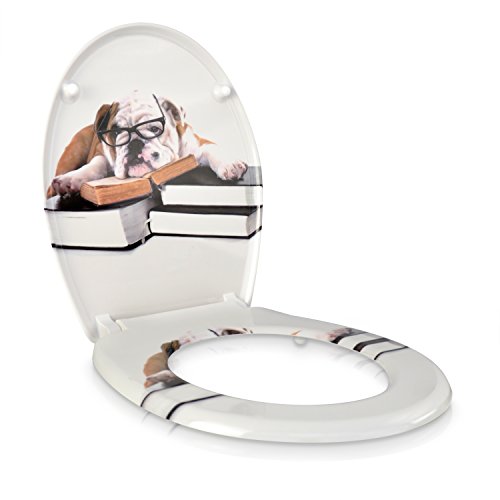 VENKON – Premium WC Sitz mit Absenkautomatik – Modell „Prof. Dr. Bulldogge“ – Toilettendeckel aus Duroplast (antibakteriell) inkl. Montagesatz (rostfreie Scharniere) - 5