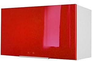Berlioz Creations - Mueble Alto de Cocina sobre Campana extractora, Otros, Rojo Brillante, 60 x 34 x 35 cm