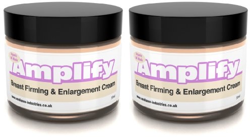 Amplify - 30 Day Breast Firming Cream - 11 Ways To A Fuller, Firmer Bust - FAST - UK Made 100% Natural & Organic - 2 x 50ml