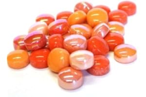 HOBBY ISLAND MOSAICS Glass Mosaic Tile Drops Orange Optic Drops