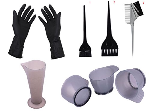 Frisörsalon Haarfärbe-Kit, Schüsseln für Haarfärbecremes, Haarfärbe-Handschuhe, 8 Teile