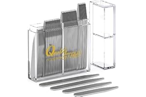 QUALITY STAYS 52 TOP Qualitäts-Metall Kragenstäbchen (unterschiedliche Größen) in einer geteilten Box Gr. Einheitsgröße, silber