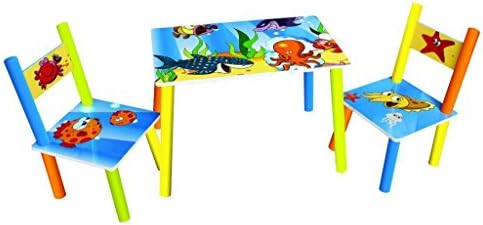 New Kids Ocean Pattern, Adults Portable Table, Princess Outdoor Garden Table (Kids Ocean Patterned Table and Chair Set SL0671)
