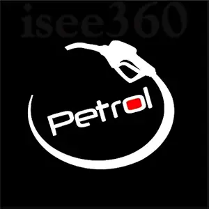 ISEE 360 Car Petrol Stickers Pipe B Sides, Windows, Bumper, Hood Car Sticker (White)