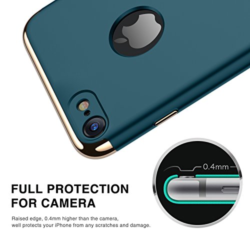 iPhone 7 Case, RANVOO 3 in 1 Hard Slim Anti-Scratch Shockproof Electroplate Frame with Coated Surface Case for Apple iPhone 7 (2016), Dark Green [LOGO VISIBLE]