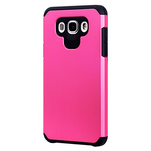 Galaxy J7 2016 Hülle Outdoor Rosa Schleife® PC Hard Back Cover Weich Silikon Bumper mit Dual Layer Schutz Hybrid Case Schutzhülle Handyhülle für Samsung Galaxy J7 2016 / J7109 / J7108 (5.5 Zoll) - 3