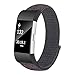 Produktbild BZLine Armband | Leichtes Nylon Schleife Uhrenarmband | Für Fitbit Charge 2 Unisex Armband | Nagelneu und Qualität | Einfach zu Justieren | Bandlänge: 190mm/210mm (Schwarz, Handgelenkgröße: 5,5"-6,7")