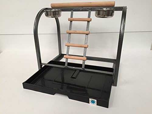 Table Top Parrot Play Stand with Feeders Amazons Cockatiels African Greys
