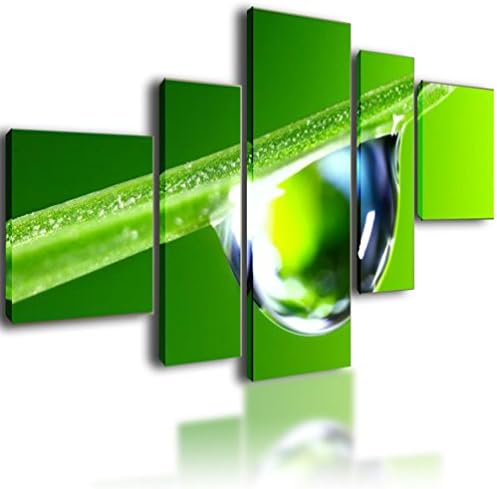 Extra Large Canvas Prints Wall Art Picture Image Photo Framed Painting Multi Panel Artwork Living Room Dew Drops On Grass 130cm x 70cm 0530