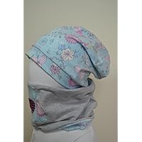 Set Beanie-Mütze und Loop-Schal aus Jersey, Mädchen, Gr. 42-57