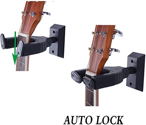 New Auto Lock Design Guitar Wall Mount Hanger Fits All Size Electric Acoustic Guitars String Instrument