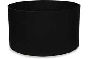 MiniSun | Large Modern Black Fabric Drum Light Shade | Lamp Shades, Home Décor & Improvement Essential | 450mm Shade Width