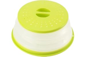 Uposao Cubierta plegable para microondas con colador, protección contra salpicaduras de microondas, tapa para frutas y verduras, sin BPA
