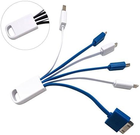 WinBridge 6 in 1 Muti Micro Min USB Charging Cable for ipone4/5/6/Plus iPad etc Blue