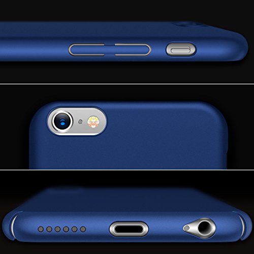 TORRAS iPhone 6S Case, Ultra-Thin Case with [Tempered Glass Screen Protector], Simple Stylish Fully Protective Matt Cover for Apple iPhone 6/iPhone 6S 4.7"- Navy Blue