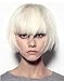 Tsnomore Trendy Dapper Short Straight Bright Blonde Women Synthetic Hair Bob Wig with Full Bang