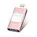 Produktbild iLZtech 32GB USB Flash Laufwerk, 3 in 1 Lightning & Micro USB & USB Schnittstelle, USB 3.0 Stick Externer Speicherstick für iPhone iPad Android Mac Computer - Rose Gold