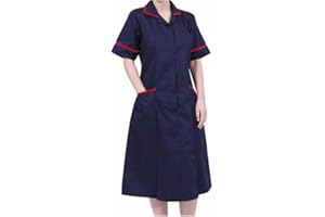 SKYWEAR Woman Healthcare Dress Tunic Nurses Uniform Medical Dental Therapist Dress, Available in Navy, Royal, Sky, White Colors, Sizes Range: 6-30
