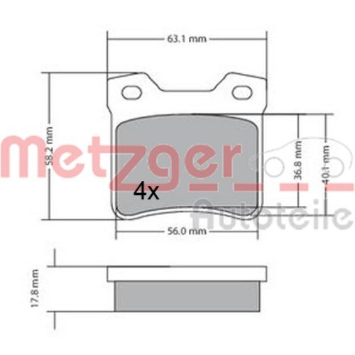 Preisvergleich Produktbild Metzger Bremsbeläge
