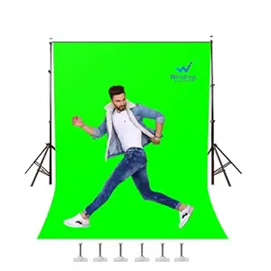 WINDROP SOLUTIONS Green Screen Background Photo Video Studio Backdrop 8x12 for Indoor-Outdoor Online Classes YouTube Videos Live Streaming Made in India