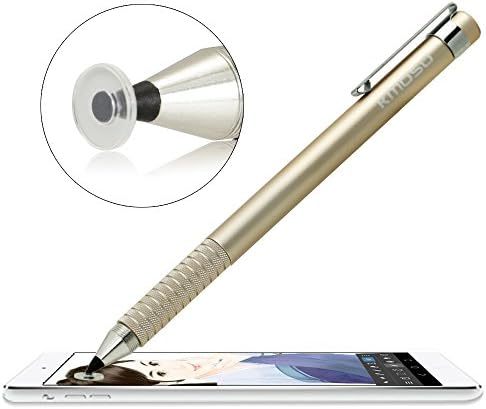 Kmoso ®Precise Fine Point Stylus Pen - Extremely Finest Tips With Clear Disc Stylus Capacitive Stylus for Touch Screen Devices( With 3 Free Replacement Discs)(GOLD)