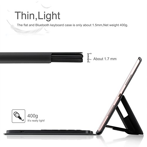 IVSO iPad Pro 10.5 QWERTZ Tastatur, Abnehmbare Wireless Bluetooth Tastatur Schutzhülle mit Standfunction Für Apple iPad Pro 10.5 Tablet, Schwarz - 8