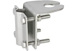 UNGSUNG Truck Antenna Mirror Mount Bracket by Heavy Duty Stainless Steel Side Rail Mast Clamp Mount Accepted UHF-F, SO-239, 3/8" x 24 CB Stud, N-Female Connector for Amateur Ham, CB, TV, Mobile Antenna